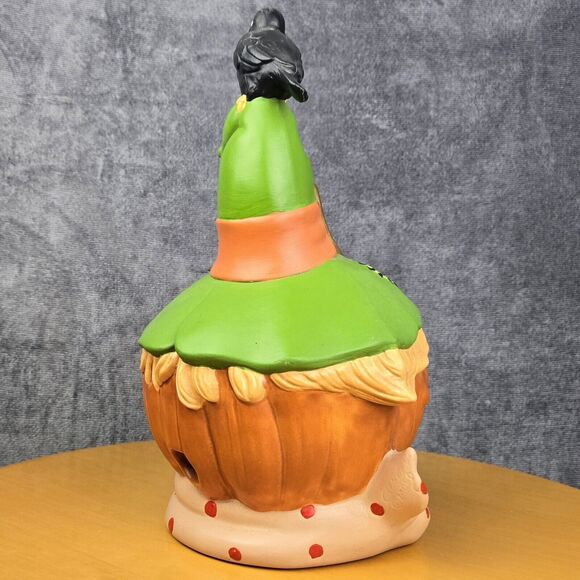 Vintage Halloween Ceramic Glenview Mold Jack-o'-Lantern Witch Hat Raven - Picture 6 of 16